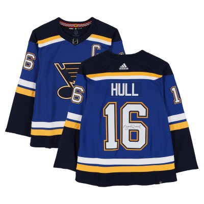 Brett Hull St. Louis Blues Autographed Fanatics Authentic Blue adidas Jersey