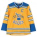 Brett Hull St. Louis Blues Autographed Fanatics Authentic 2022-23 Gold Reverse Retro adidas Jersey with Last to Wear #16 Inscription - Limited Edition #1/10