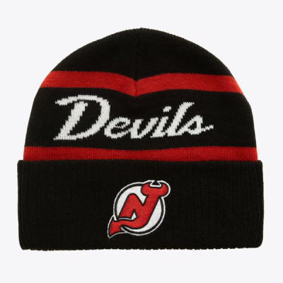 Джерси New Devils Mitchell & Ness Black Head Coach Cuffed Knit Hat