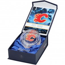 Jonathan Huberdeau Calgary Flames Autographed Fanatics Authentic Crystal Puck - Filled with Ice from the 2024-25 Season