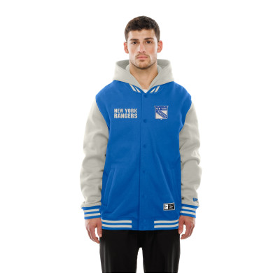 Рубашка New York Rangers New Era Blue/Gray Hooded Varsity Jacket