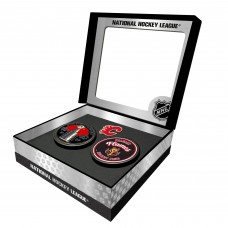 Calgary Flames Stanley Cup Retro Puck & 3D Cup Puck Gift Box Set