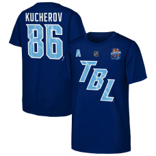 Детская футболка Tampa Bay Lightning Nikita Kucherov Fanatics Blue Alternate Captain 2026 Stadium Series
