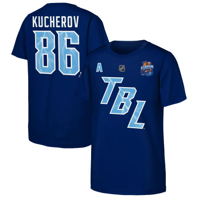 Детская футболка Tampa Bay Lightning Nikita Kucherov Fanatics Blue Alternate Captain 2026 Stadium Series