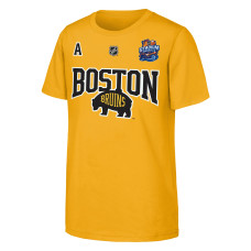 Детская футболка Boston Bruins David Pastrnak Fanatics Gold Alternate Captain 2026 Stadium Series