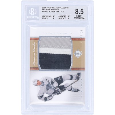 Wayne Gretzky Los Angeles Kings 2007-08 Upper Deck Ultimate Collection Jumbo Tri-Color Game-Used Relic #PS-WG #7/25 BGS Authenticated 8.5 Card - 9.5,8.5,9,8 Subgrades