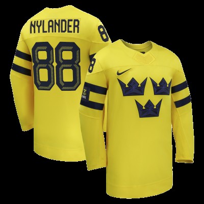 Sweden Hockey William Nylander Nike Yellow 2026 Away Replica Jersey