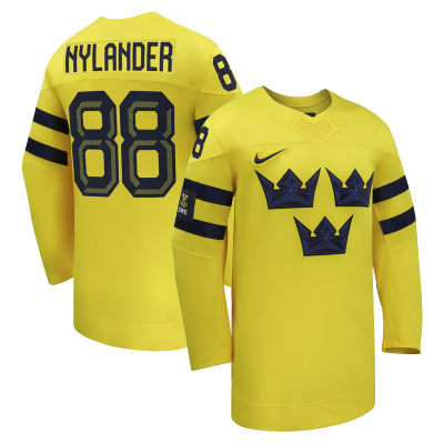 Sweden Hockey William Nylander Nike Yellow 2026 Away Replica Jersey