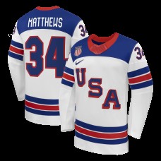 USA Hockey Auston Matthews Nike White 2026 Away Replica Jersey USA Hockey Auston Matthews Nike White 2026 Away Replica Jersey