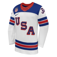 USA Hockey Auston Matthews Nike White 2026 Away Replica Jersey