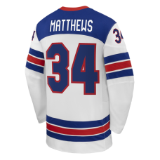 USA Hockey Auston Matthews Nike White 2026 Away Replica Jersey