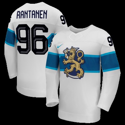 Finland Hockey Mikko Rantanen Nike White 2026 Away Replica Jersey