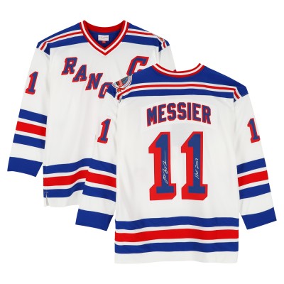Mark Messier New York Rangers Autographed Fanatics Authentic White Mitchell & Ness 1993-94 Replica Jersey with HOF 2007 Inscription