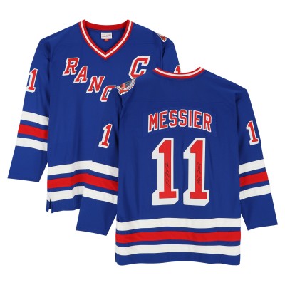 Mark Messier New York Rangers Autographed Fanatics Authentic Blue Mitchell & Ness 1993-94 Replica Jersey with HOF 2007 Inscription