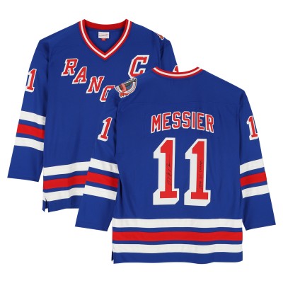 Mark Messier New York Rangers Autographed Fanatics Authentic Blue Mitchell & Ness 1993-94 Replica Jersey with 1994 SC Champs Inscription