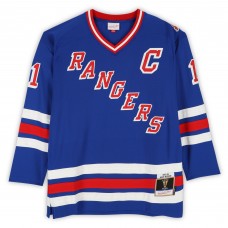 Mark Messier New York Rangers Autographed Fanatics Authentic Blue Mitchell & Ness 1993-94 Replica Jersey with 1994 SC Champs Inscription