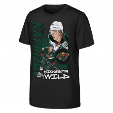 Подростковая Minnesota Wild Kirill Kaprizov Outerstuff Black Playmaker T-Shirt