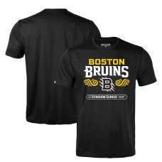 Футболка Boston Bruins Levelwear Black 2026 NHL Stadium Series Richmond Stacked