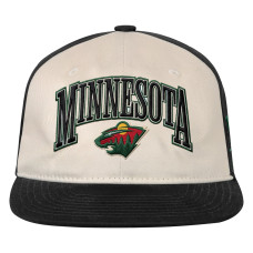 Детская бейсболка Minnesota Wild Outerstuff Natural/Black Arch Детская бейсболка Minnesota Wild Outerstuff Natural/Black Arch