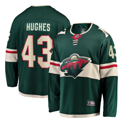 Джерси Minnesota Wild Quinn Hughes Fanatics Green Home Breakaway