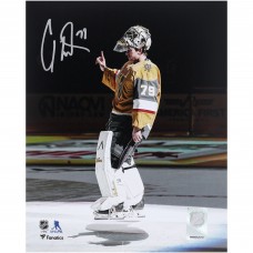 Carter Hart Vegas Golden Knights Autographed Fanatics Authentic 8 x 10 Vegas Debut Crowd Salute Photograph