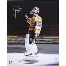 Carter Hart Vegas Golden Knights Autographed Fanatics Authentic 16 x 20 Vegas Debut Crowd Salute Photograph