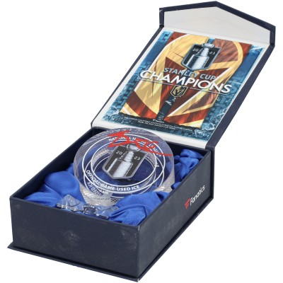 Mark Stone Vegas Golden Knights Autographed Fanatics Authentic 2023 Stanley Cup Champions Crystal Puck - Filled with Ice from the 2023 Stanley Cup Final