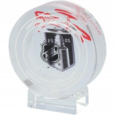Jack Eichel Vegas Golden Knights Autographed Fanatics Authentic 2023 Stanley Cup Champions Crystal Puck - Filled with Ice from the 2023 Stanley Cup Final