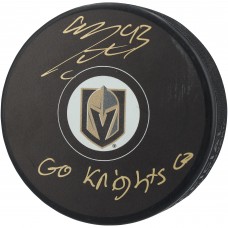 Mitch Marner Vegas Golden Knights Autographed Fanatics Authentic Hockey Puck with Go Knights Go Inscription