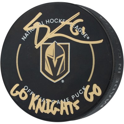 Mark Stone Vegas Golden Knights Autographed Fanatics Authentic Official Game Puck with Go Knights Go Inscription