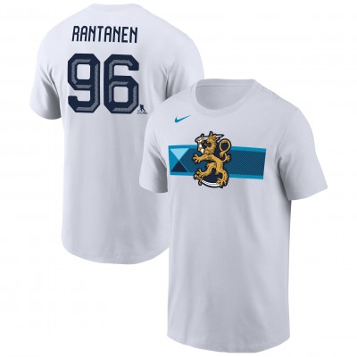 Finland Hockey Mikko Rantanen Nike White 2026 Name & Number T-Shirt