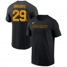 Germany Hockey Leon Draisaitl Nike Black 2026 Name & Number T-Shirt