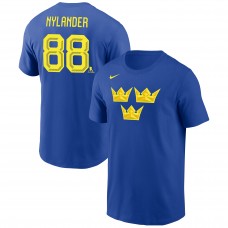 Sweden Hockey William Nylander Nike Royal 2026 Name & Number T-Shirt