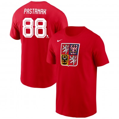 Czech Republic Hockey David Pastrnak Nike Red 2026 Name & Number T-Shirt
