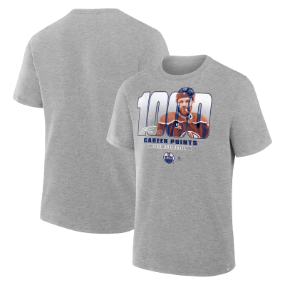 Edmonton Oilers Leon Draisaitl Gray 1000 Career Points Legacy T-Shirt