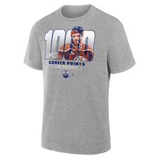 Edmonton Oilers Leon Draisaitl Gray 1000 Career Points Legacy T-Shirt Edmonton Oilers Leon Draisaitl Gray 1000 Career Points Legacy T-Shirt