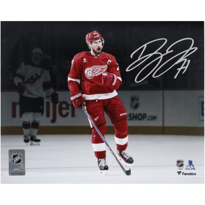 Dylan Larkin Detroit Red Wings Autographed Fanatics Authentic 8 x 10 Red Jersey Celebration Spotlight Photograph