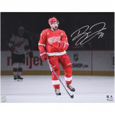 Dylan Larkin Detroit Red Wings Autographed Fanatics Authentic 16 x 20 Red Jersey Celebration Spotlight Photograph