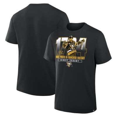 Pittsburgh Penguins Sidney Crosby Black Most Points in Franchise History T-Shirt