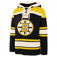 Boston Bruins Jeremy Swayman 47 Black Player Name & Number Lacer Hoodie