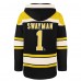 Boston Bruins Jeremy Swayman 47 Black Player Name & Number Lacer Hoodie