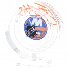 Mathew Barzal New York Islanders Autographed Fanatics Authentic Crystal Puck - Filled with Ice from the 2024-25 Season