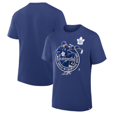 Toronto Maple Leafs Auston Matthews Blue Most Goals in Franchise History T-Shirt
