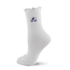 Женская Colorado Avalanche PRO Compression White Logo Lettuce Hem Quarter Socks