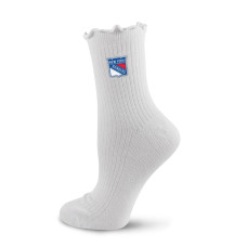 Женская Носки New York Rangers PRO Compression White Logo Lettuce Hem Quarter