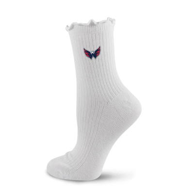 Женская Носки Washington Capitals PRO Compression White Logo Lettuce Hem Quarter