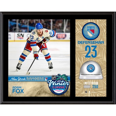 Adam Fox New York Rangers Fanatics Authentic 2026 NHL Winter Classic 12 x 15 Sublimated Plaque with Game-Used Ice - Limited Edition of 250