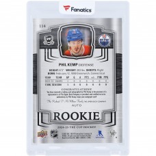 Philip Kemp Edmonton Oilers Autographed 2024-25 Upper Deck The Cup Black #114 #1/1 Rookie Card