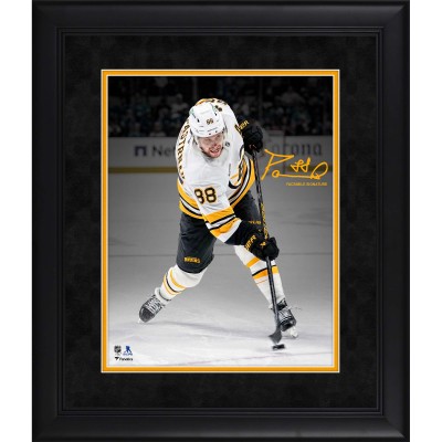 David Pastrnak Boston Bruins Facsimile Signature Fanatics Authentic Framed 11 x 14 Spotlight Photograph