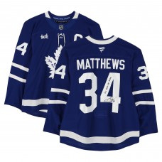 Auston Matthews Toronto Maple Leafs Autographed Fanatics Authentic Game-Used #34 Blue Jersey from the 2024-25 NHL Season with GU 2024-25 Season Inscription - NF70452344